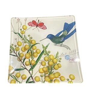 Fringe Studio Hummingbird and Floral Trinket tray/soap dish, new with tags